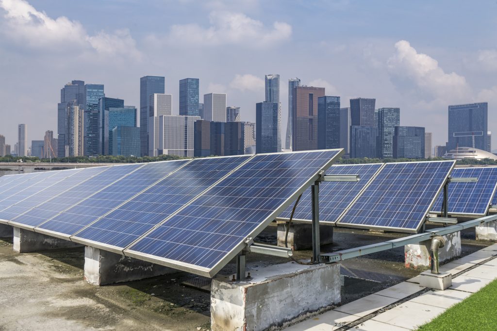 A solar installation on a commercial property