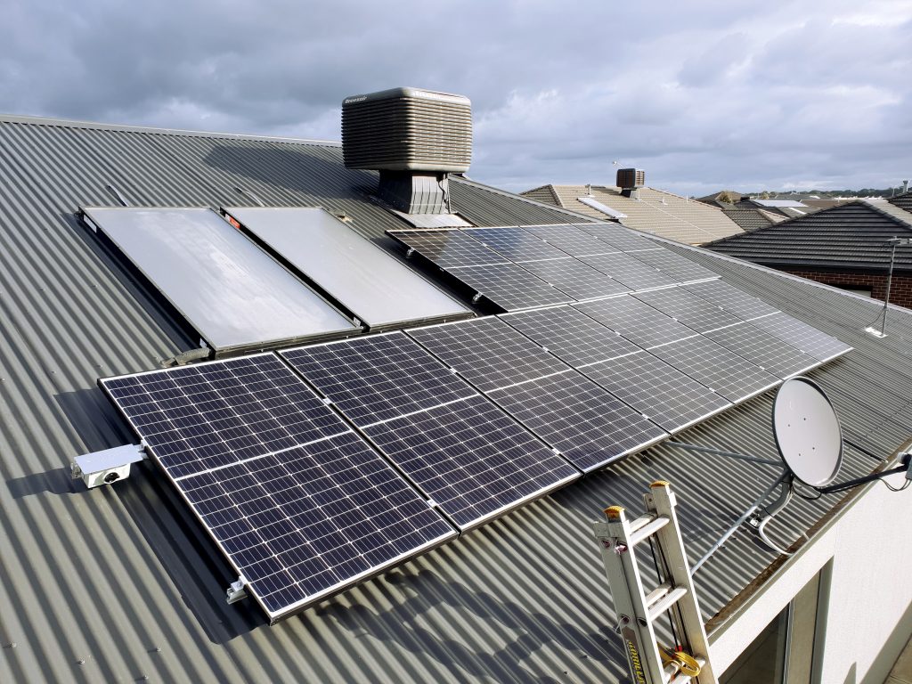 Solar panels installed on a roof