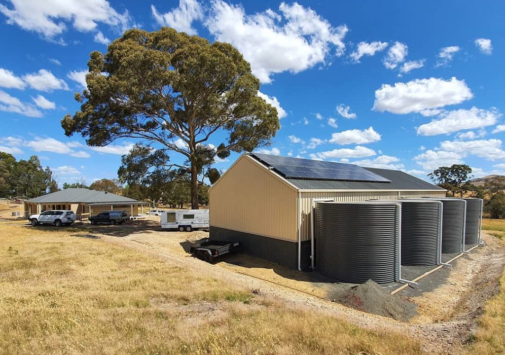 Rural property with an off grid solar system