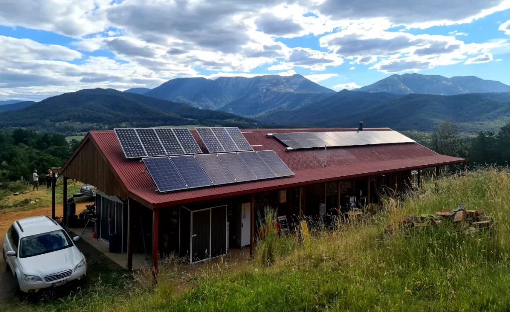 Solar powered residence in the mountains
